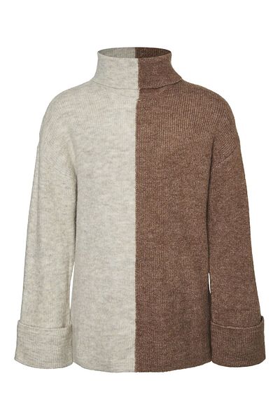Vero Moda Girl Strickpullover VMLEFILEBLOCK LS LONG ROLLNCK BLO GIRL