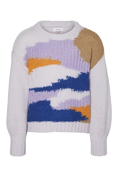Vero Moda Girl Strickpullover VMDIVINE LS O-NECK BLOUSE GA GIRL