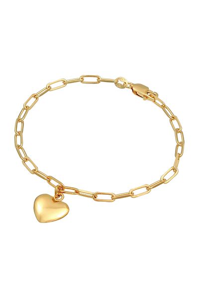 ELLI Ovales Trendarmband für Damen – 925er Sterlingsilber mit Herz- und Liebesglied