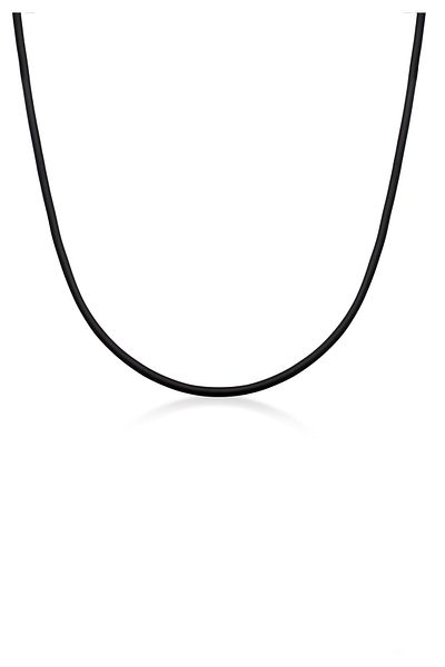 KUZZOI Halskette Herren Kautschuk 925 Silber