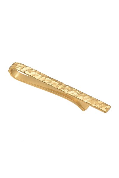 KUZZOI Men's Business Plain Tie Clip - 925 Sterling Silver, Hammered