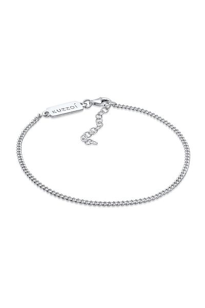 KUZZOI Herren Basic Panzerkette – Fein 925 Silberarmband