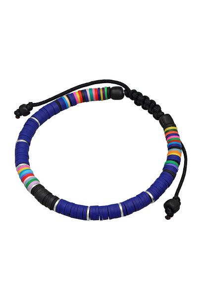 KUZZOI 925 Silber Herren Textilband - Bandă de braț cu mărgele din sticlă Heishi