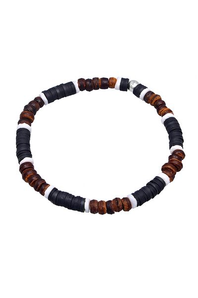 KUZZOI Armband Herren Heishi Beads Vintage Surfer 925 Silber