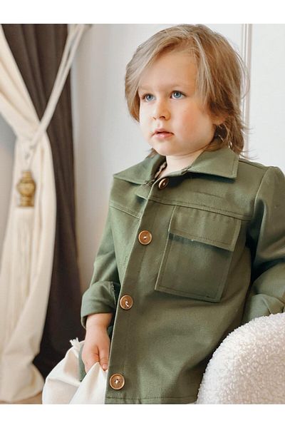 Ares Kids Fashion Тренч в зелен цвят каки за момчета и момичета - подарък за празника