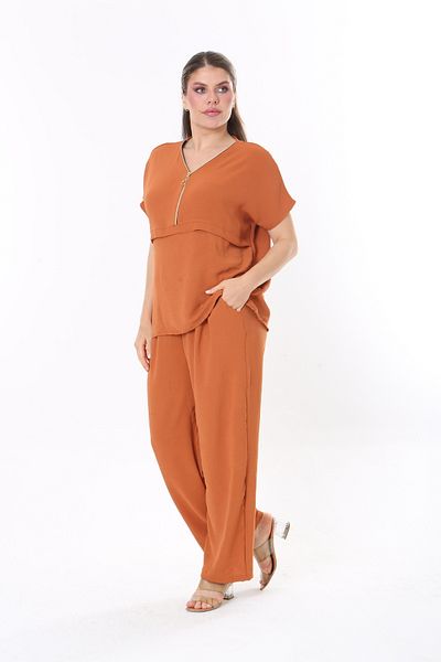 MJORA Tile Aerobin Pants & Blouse Plus Size Set
