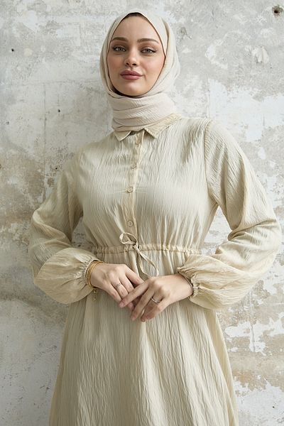 InStyle Rochie Monaco cu dungi - Bej