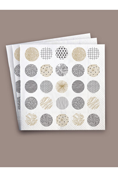 Ake Kağıt منديل مطبوع ذهبي مذهب-أسود منقوش 100 قطعة