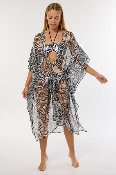 AYYILDIZ 4800 Zebra Patterned Beach Dress