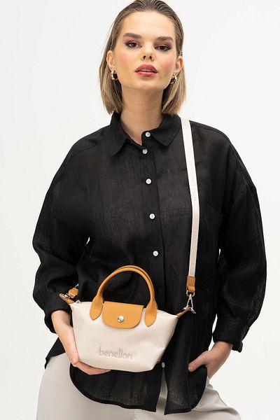 United Colors of Benetton Geantă de mână Benetton Beige-Camel pentru femei - BNT1360
