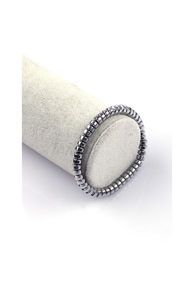 SenalStore Hematite Natural Stone 3 x 6 MM Rondel Cut Bracelet
