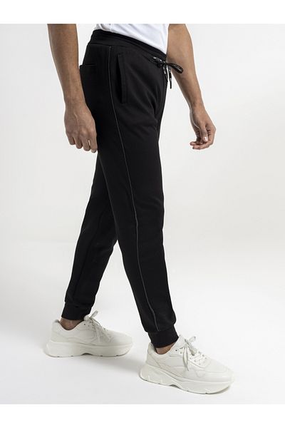 FUNSTYLE Ανδρική φόρμα καλοκαιρινής φόρμας με 2 κλωστές, καθημερινής κοπής, μαύρη με ραβδώσεις