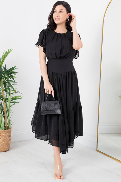 PULLIMM Kolu Fırfırlı Şifon Elbise 2064