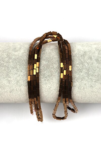 Alibaba Doğaltaş Bakır Renk Hematit Dizi 2 x 4 mm Boru Kesim