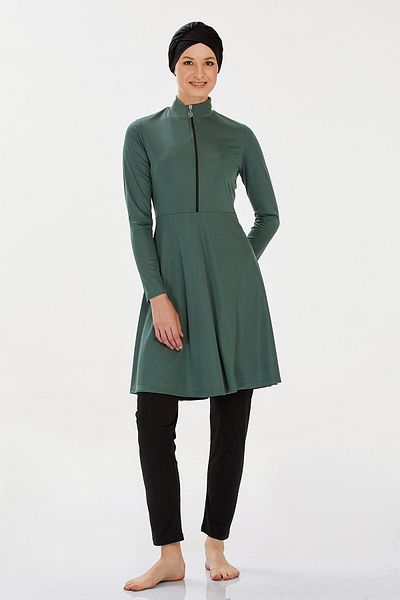 REMSA Lycra Full Covered Hijab Μαγιό χωρίς ελατήριο 9020 Χακί