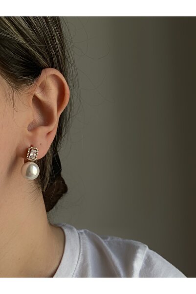 Owentis Çelik Baget Taşlı İnci Annemarie Küpe -kararma yapmaz-