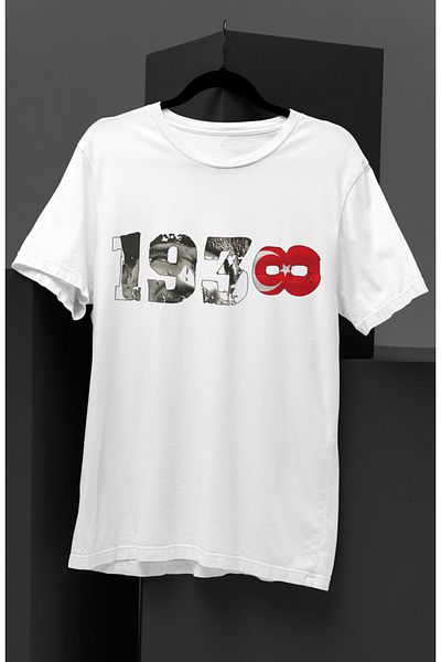 Fuddy Moda 1938 Τυπωμένο μπλουζάκι Unisex, Ανδρικά-Γυναικεία Μπλουζάκι με στάμπα Mustafa Kemal Atatürk