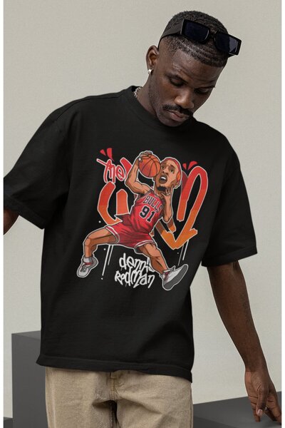 Fuddy Moda Unisex majica sa temom košarke Dennis Rodman Štampano T-shirt
