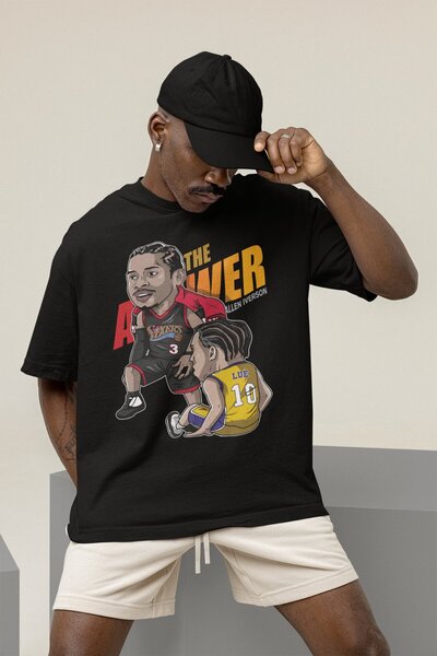 Fuddy Moda Unisex majica sa temom košarke Allen Iverson B Štampano T T-shirt ...