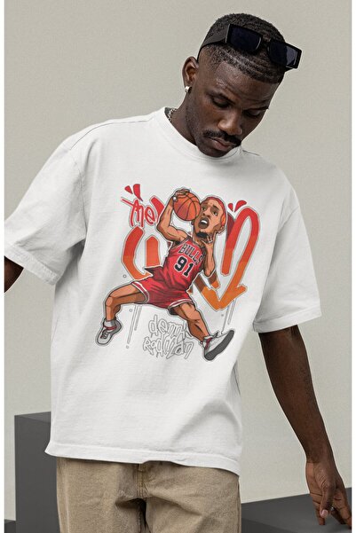 Fuddy Moda Unisex majica sa temom košarke Dennis Rodman Štampano T-shirt