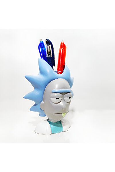 3DLAYERCRAFT Retro Stilinde Rick Kalemlik - Rick and Morty Masa Dekoru