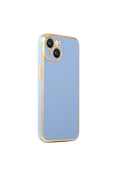 Rivor Apple İPhone 15 Uyumlu Kılıf Parlak Kenarlı Altın İşlemeli Kamera Korum...
