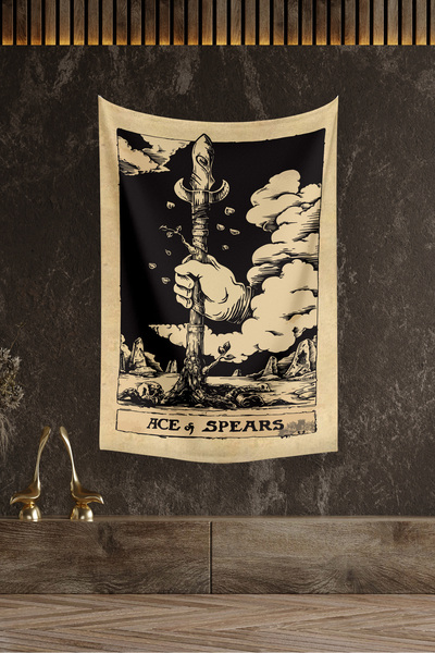 KanvasSepeti Tarot karta As pikova - Zidna obloga, uljana slika Teksturirano
