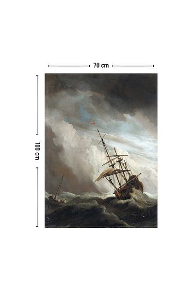 KanvasSepeti The Gust Ship Wind Πίνακας Τοίχου Ελαιογραφία με υφή