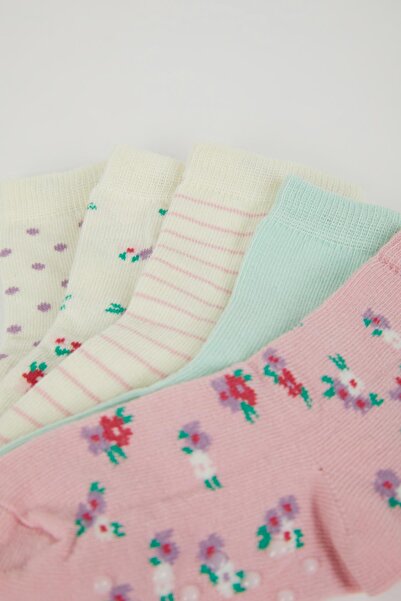 DeFacto Baby Girl Seamless 5-Piece Cotton Long Socks C9096a5ns
