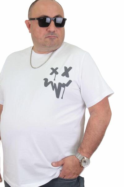 MocGrande Ανδρικό μπλουζάκι Plus Size - O-Neck, New Generation 24130 WHITE