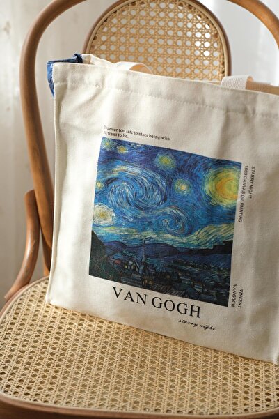 Buka Shops The Starry Night Yıldızlı Gece Van gogh Tote Bag Kanvas Çanta