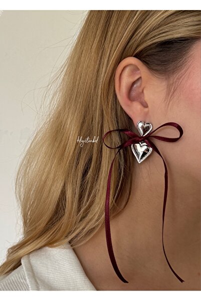 KİLİGİSTANBUL KALPLİ FİYONK KÜPE 4 CM