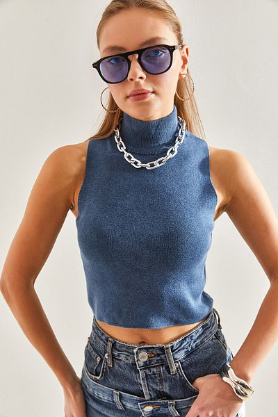 Bianco Lucci Dámská halenka z pleteniny Crop -20246055