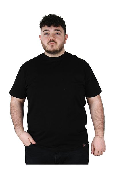 ekis collection Large Size Black Crew Neck T-Shirt
