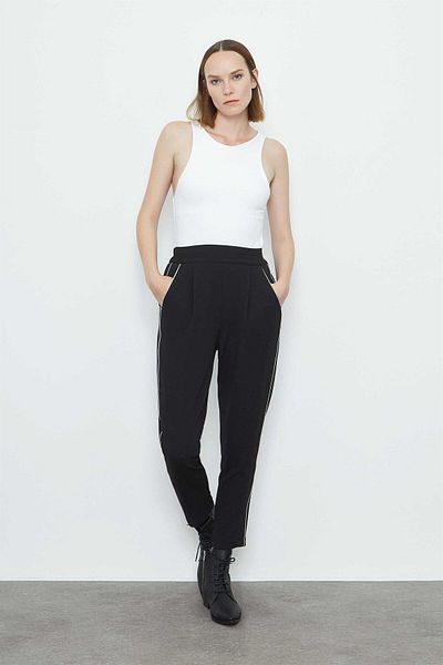 VERDA Silver Piping Detailed Trousers