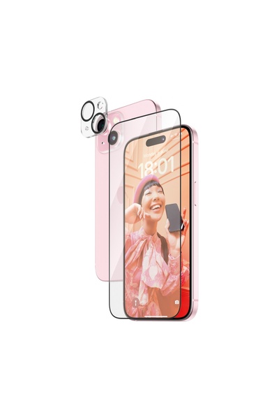 Panzer Glass 2 in 1 Pack iPhone 15 Tam Uyumlu Ekran Koruyucu ve Kolay Hizalayıcı