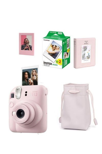 Fujifilm Instax Mini 12 Fotoğraf Makinesi-20li Film-büzgülü Kılıf-64lü Albüm Ve Mıknatıs Çerçeve Seti 1