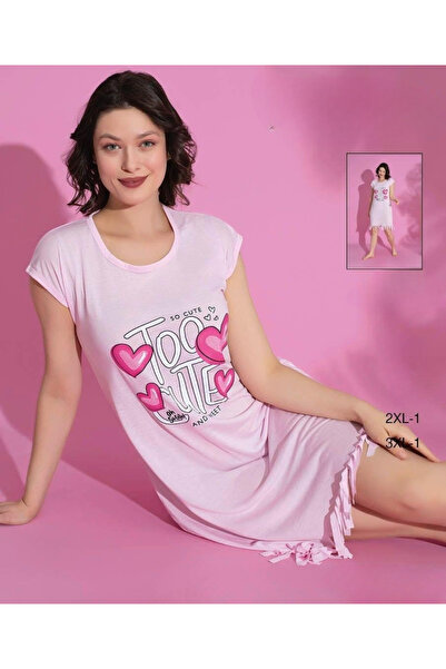 ZBTEKS Bumbac pieptănat cu viscoză - Rochie de acasă casual cu model și ciucuri