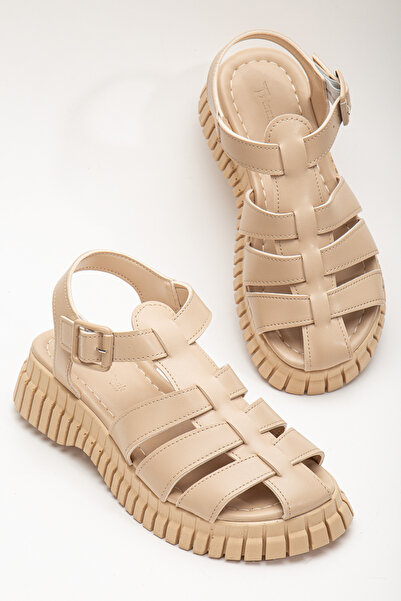 Tonny Black Women's Nude Ankle Strap Three-Strap Poly High Heel Sandals