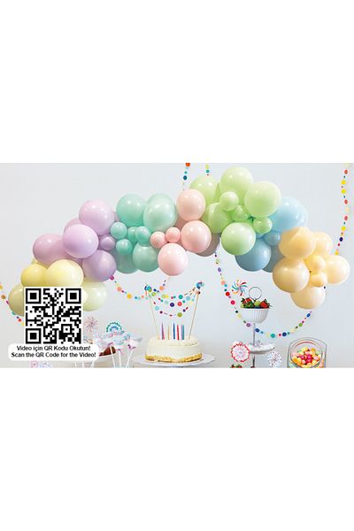 BalonEvi BALONEVI LICENSED MAKARON ASORTY BALLOON DECORATION SET 70 pcs