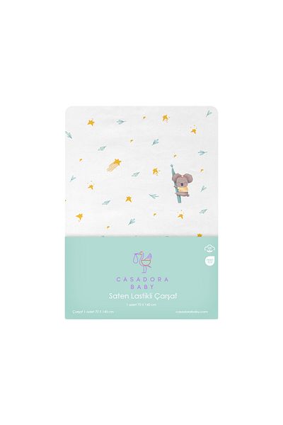 Casadora Baby Koko Baby Bedsheet - 100% Cotton Satin, Elastic, 70x140 Cm