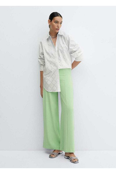 MANGO Woman Wideleg pants with pens