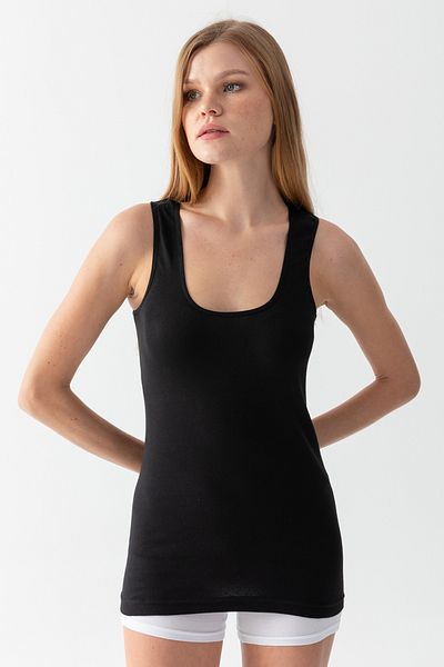 ld lidya underwear Women's 2-Piece Basic Black Gray Regular Wide Strap Cotton Ribbed Tank Top 1005-2