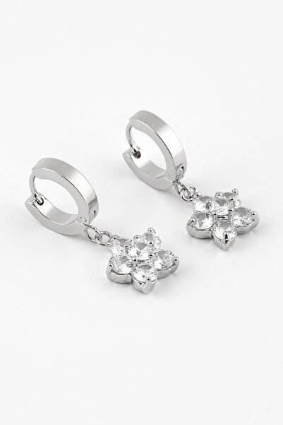 Kutaydan Zirkon Taşlı Çiçek Sallantılı Küpe