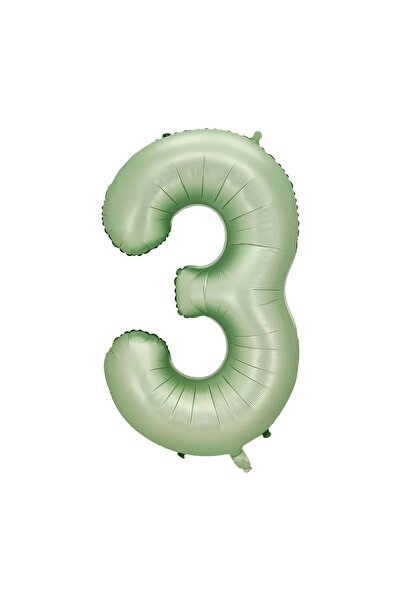 BEST PARTİ DOĞUM GÜNÜ PARTİ SÜSLERİ 3 Su Yeşili Renk Rakam Folyo Balon 76 cm