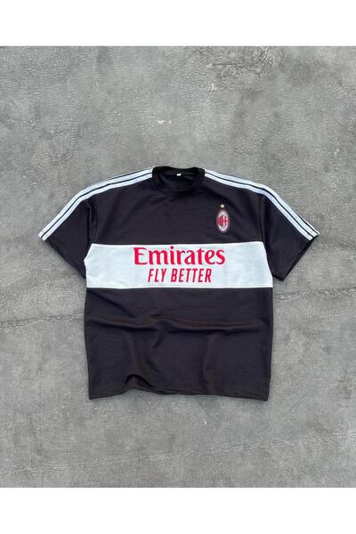 Machetta Унисекс тениска с 100% памук с щампи с къс ръкав и голям размер Emir...