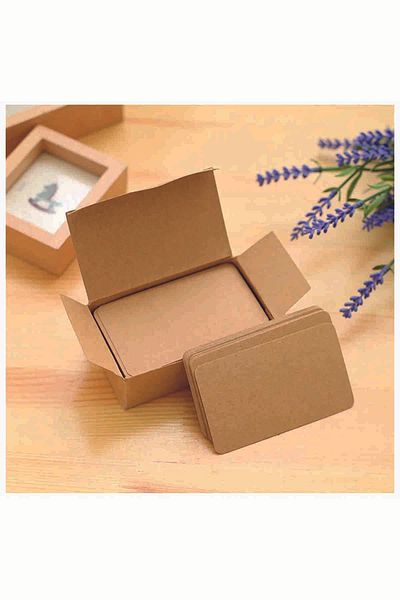 Sezginer Reklam Ajans 50 Pieces 5,5X8,5 cm Oval Cut Kraft Blank Word Card