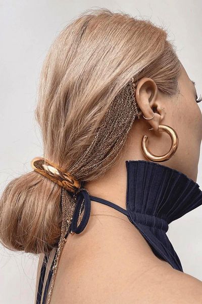 BAHELS Cataramă elastică din aur Pinterest importată pentru femei