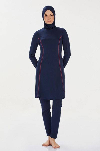 REMSA Lycra Full Covered Hijab Μαγιό Rozzr 9021 Dark Navy Blue