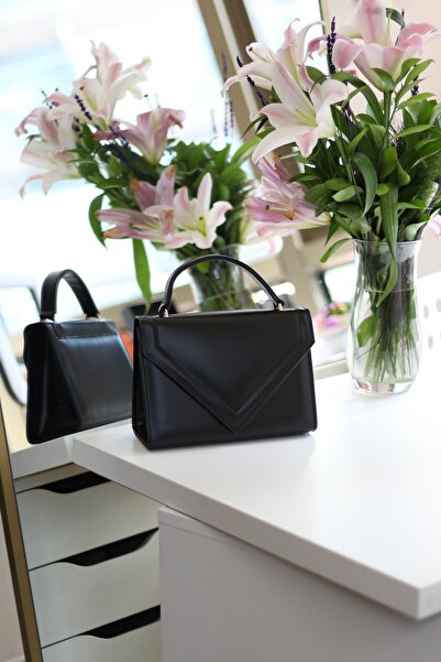 Moom Bag Geantă de mână și de umăr pentru femei, neagră, mată